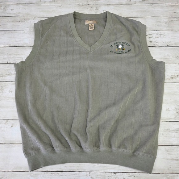 Dunbrooke Other - VTG Dunbrooke Mens XL Sage Green Golf Sweater Vest St Josephs Academy 2002